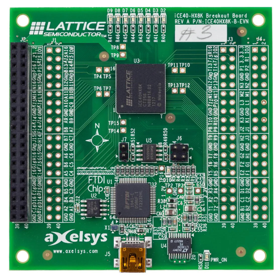 Lattice iCE40HX8K board used for the weak SRAM PUF task